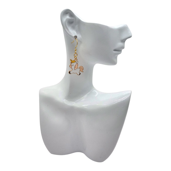 Pastel Unicorn Dangle Earrings – Cute Whimsical Gift Idea - Picture 4 of 4